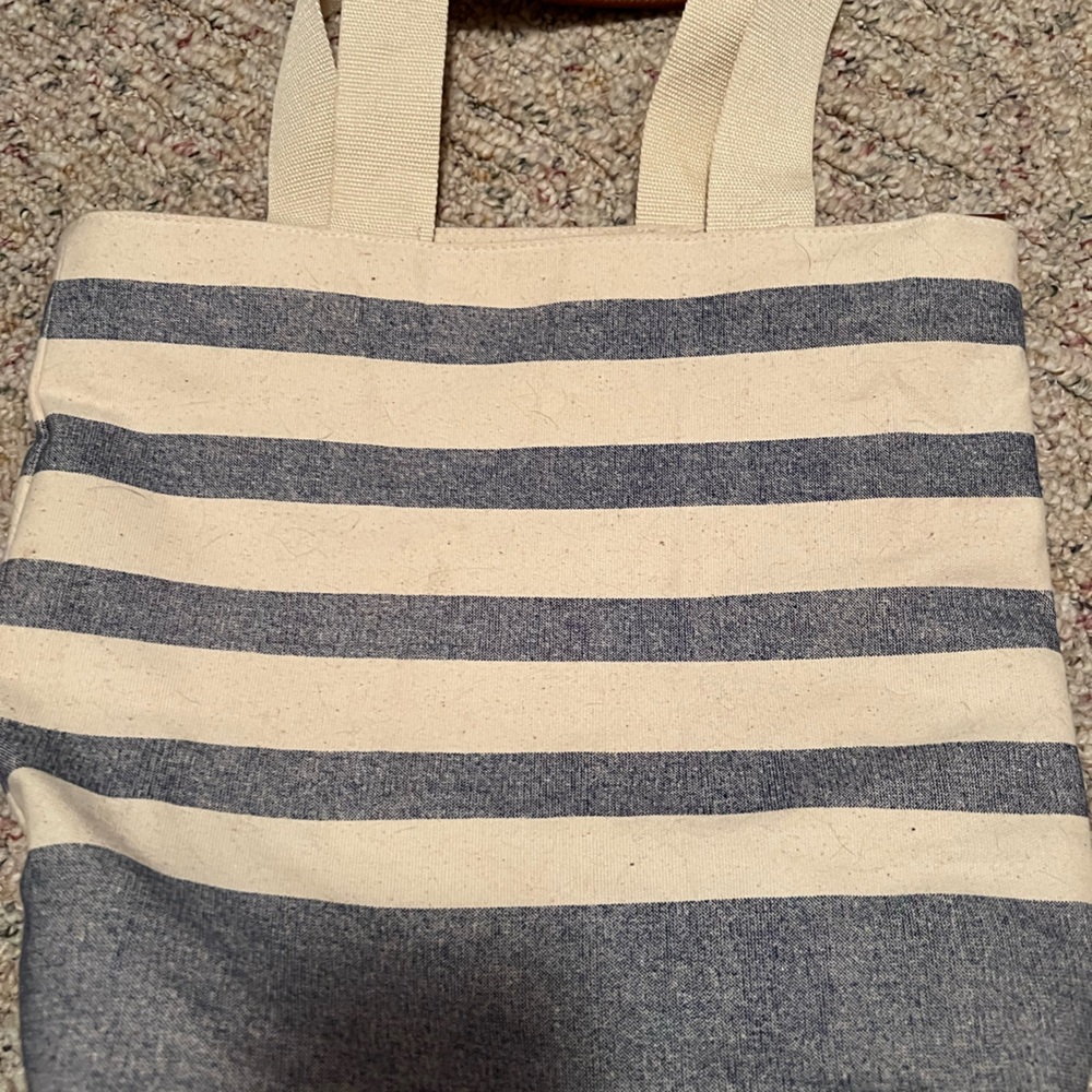 Striped Canvas Tote Bag